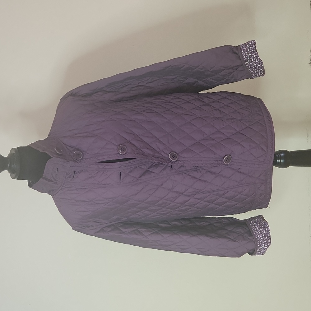 Women's Talbots Reversible Quilted Jacket size L Purple